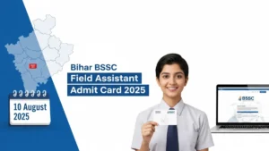 Bihar BSSC Field Assistant Admit Card 2025 banner showing exam date and download option